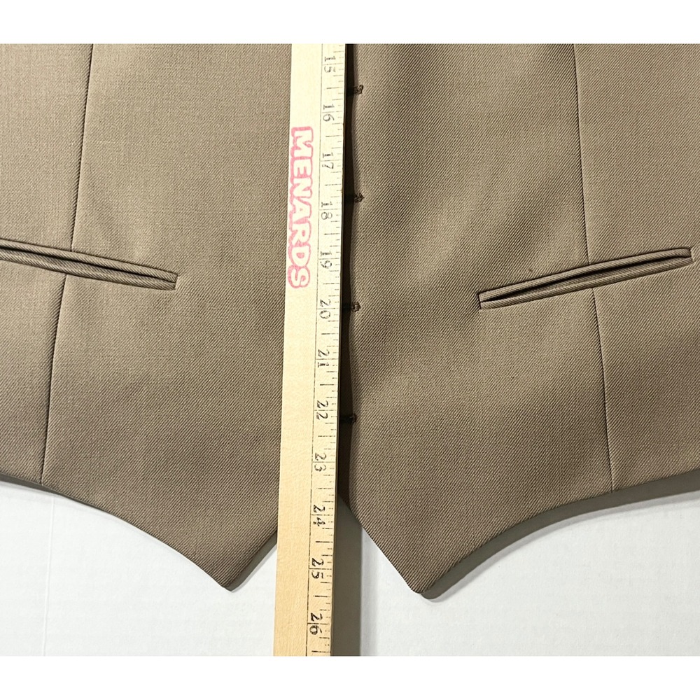 Vintage Yves Saint Laurent Vest Mens 38 Tan Formal 1970s Gold YSL Buttons - Picture 8 of 8